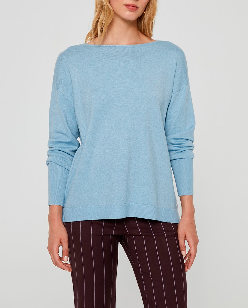 Imagen 0 de Jersey liso cuello barco de mujer