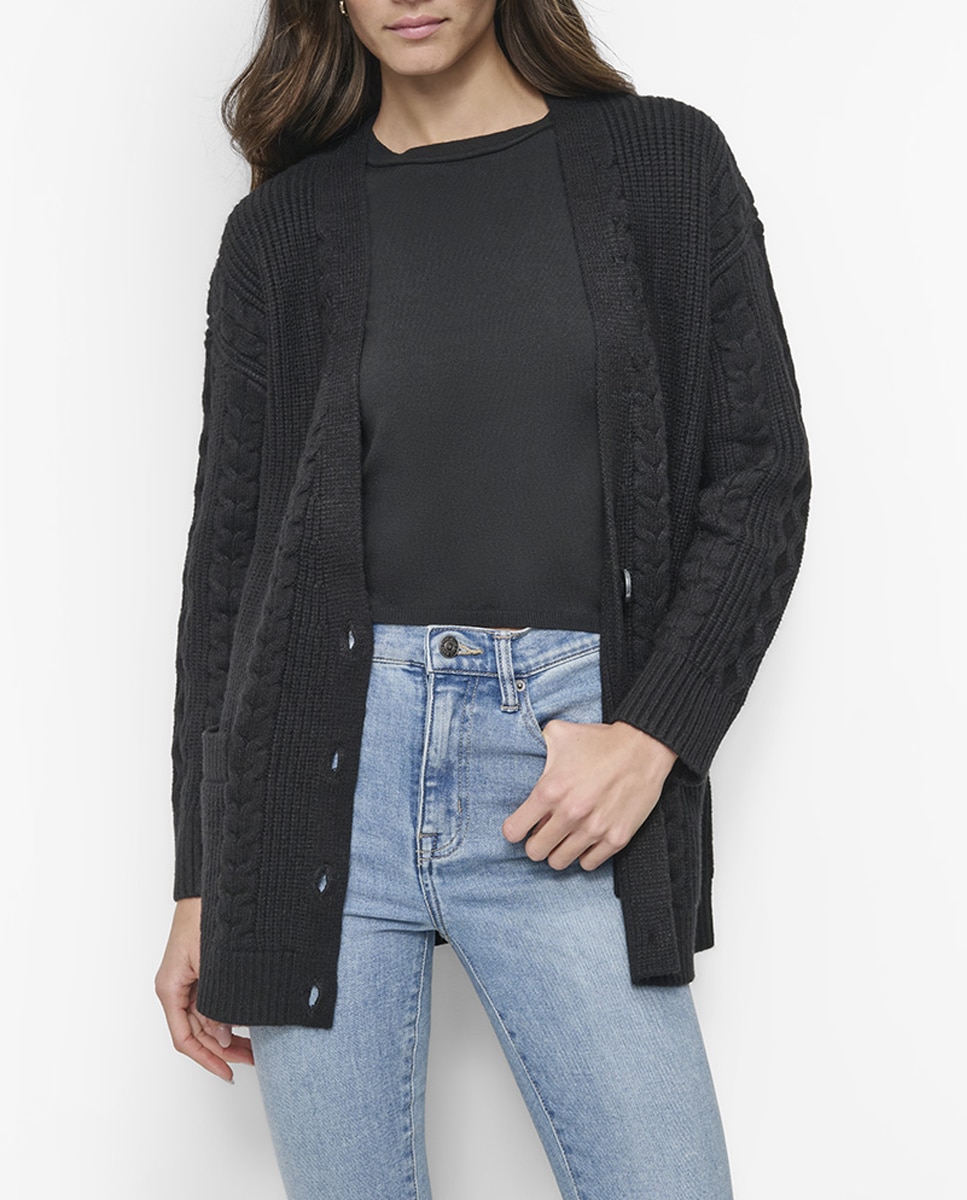 Imagen 0 de Cardigan de mujer de punto con botones y escote Pico
