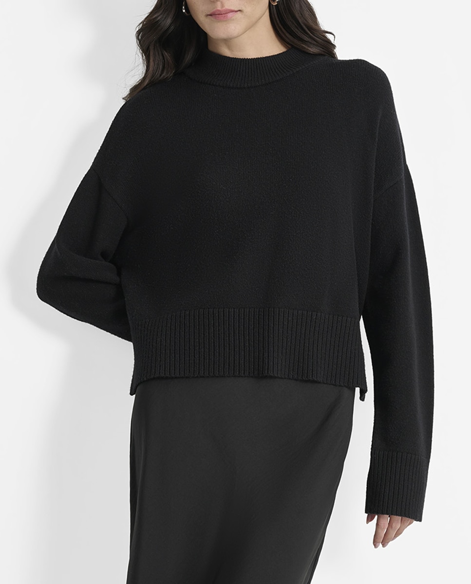 Imagen 0 de Jersey de mujer con cuello alto y dobladillo bajo