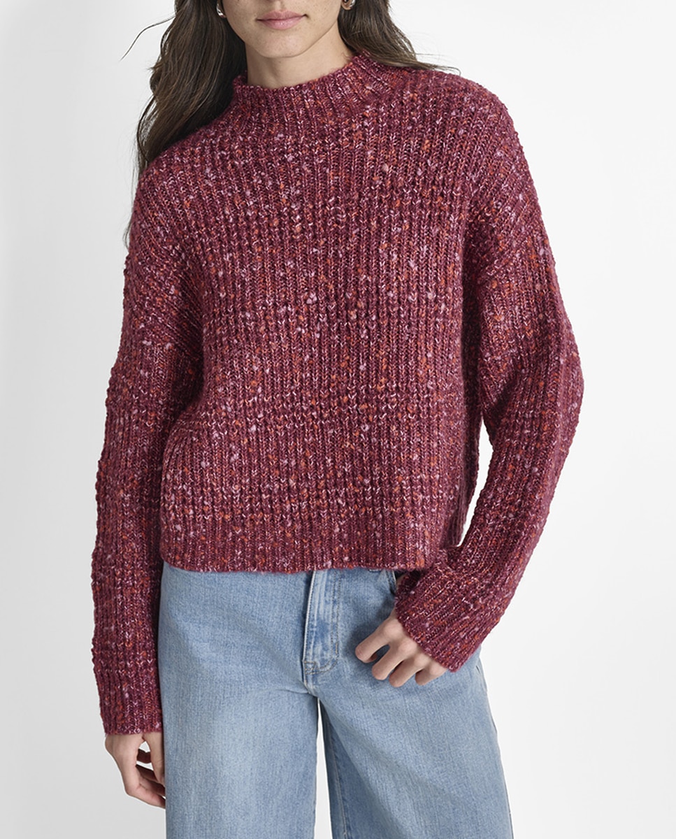 Imagen 0 de Jersey de mujer estilo Boxy con cuello alto y manga larga