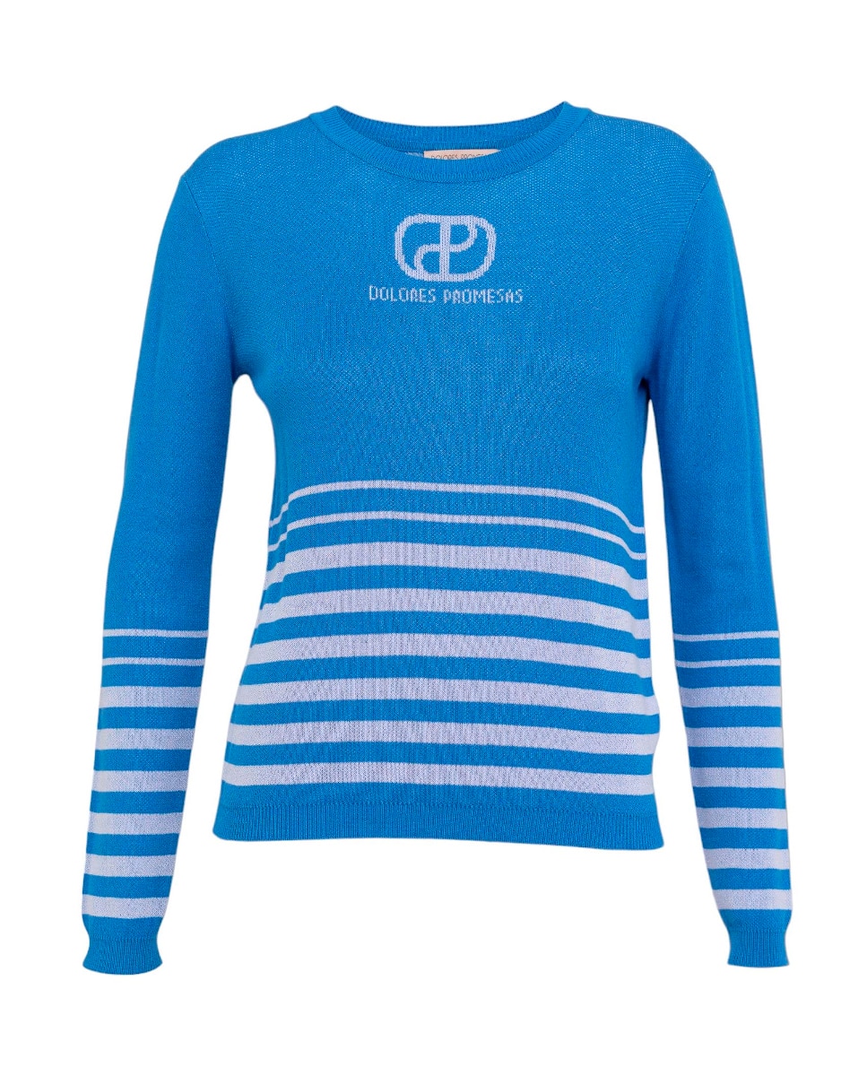 Imagen 0 de Jersey Punto Rayas Azul