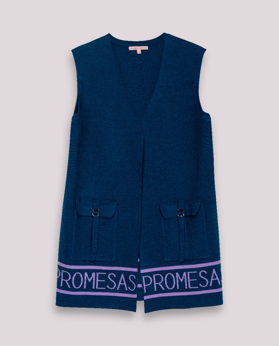Imagen 0 de Chaleco Largo Promesas Azul