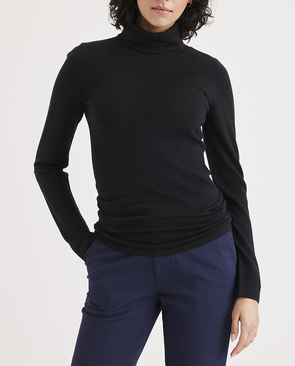 Imagen 0 de Jersey de mujer de lana con cuello cisne.