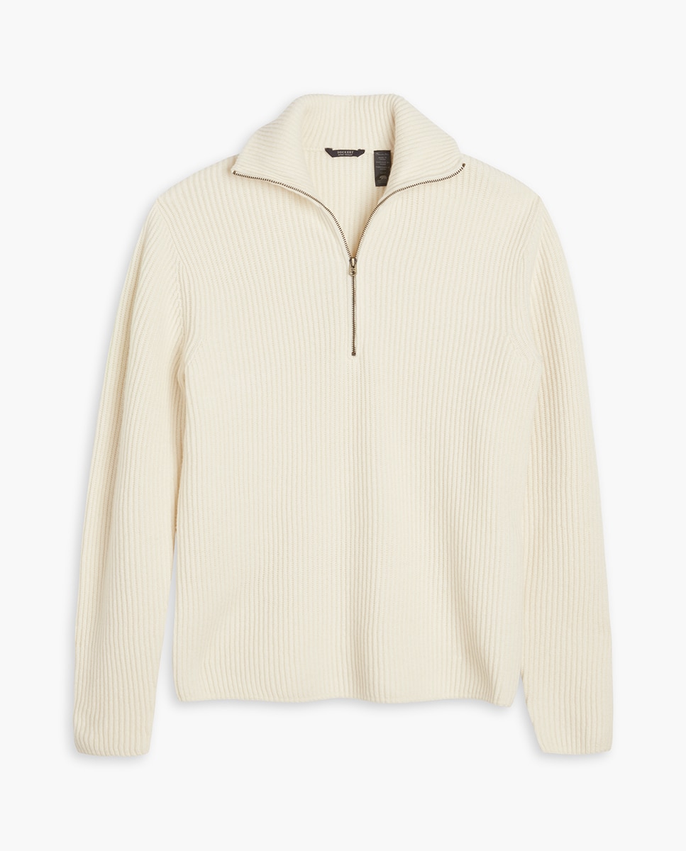 Imagen 0 de Jersey de mujer tipo polo de lana y algodón.
