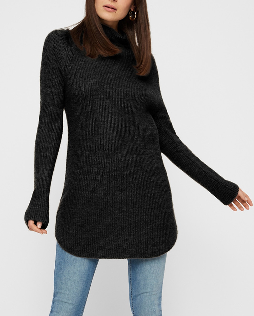 Imagen 0 de Jersey largo de cuello alto de mujer