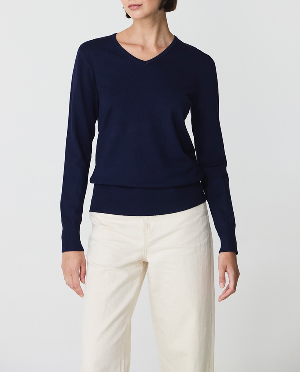 Imagen 0 de Jersey de mujer básico viscosa cuello pico