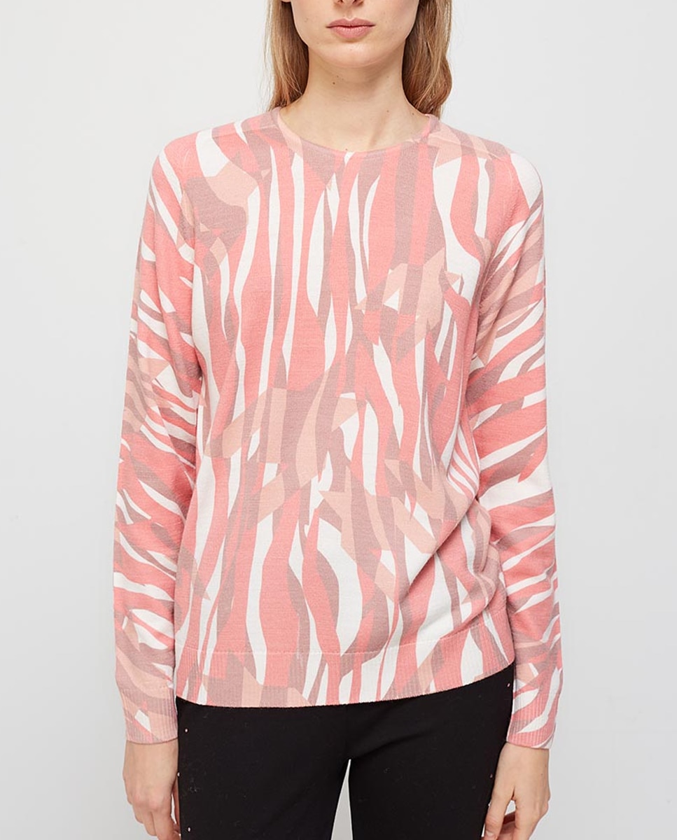 Imagen 0 de Jersey de mujer cuello redondo animal print