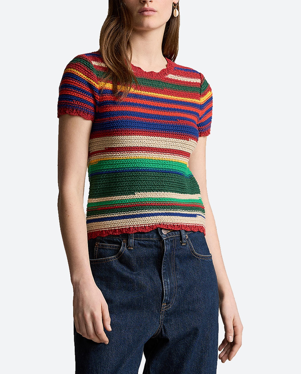 Imagen 0 de Jersey de mujer de rayas de manga corta
