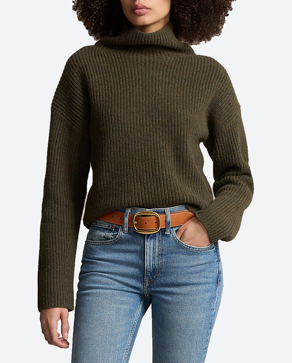 Imagen 0 de Jersey de mujer de lana de cuello alto