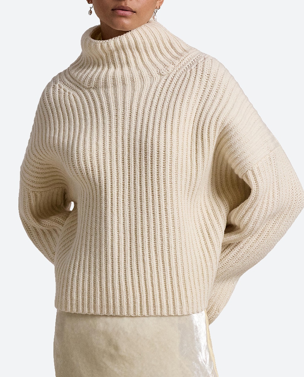Imagen 0 de Jersey de mujer de lana con cuello alto