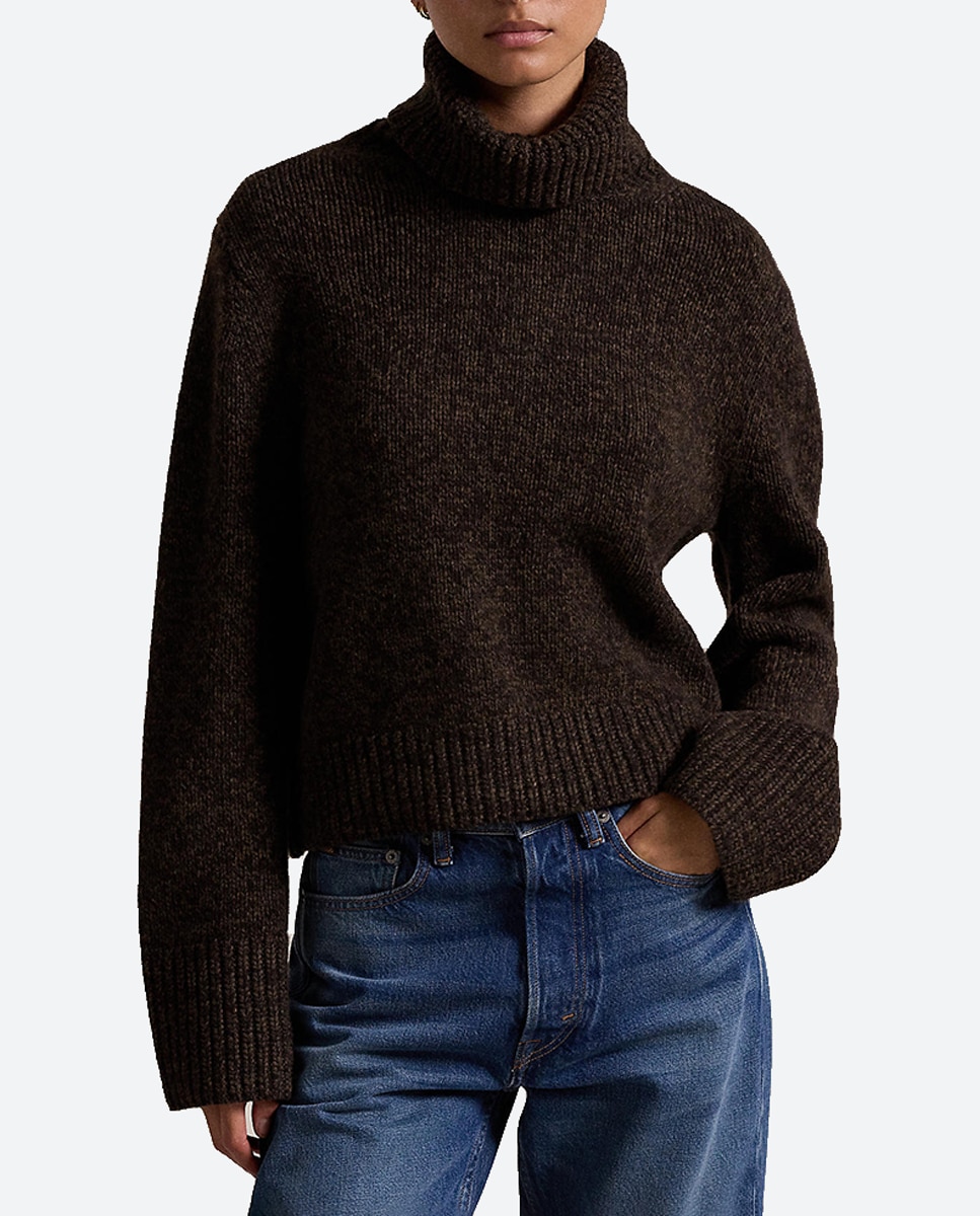 Imagen 0 de Jersey de mujer de lana con cuello alto