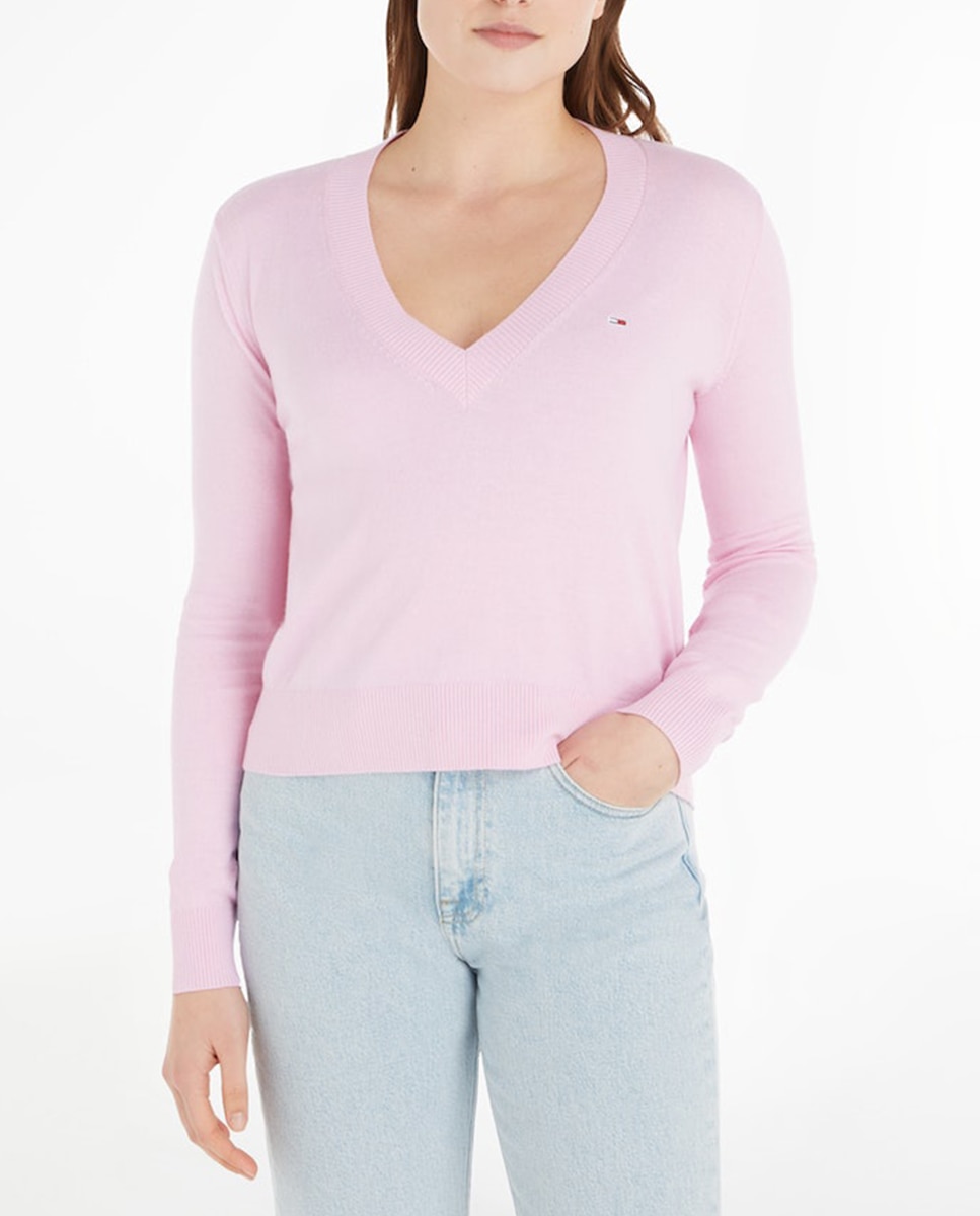 Imagen 0 de Jersey de mujer de manga larga y cuello en v