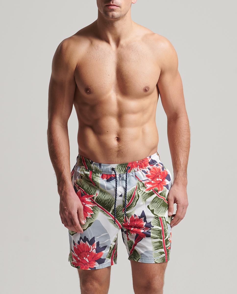 Bañador de hombre con logotipo Vintage Logo y estampado hawaiano — oferta en Primeriti