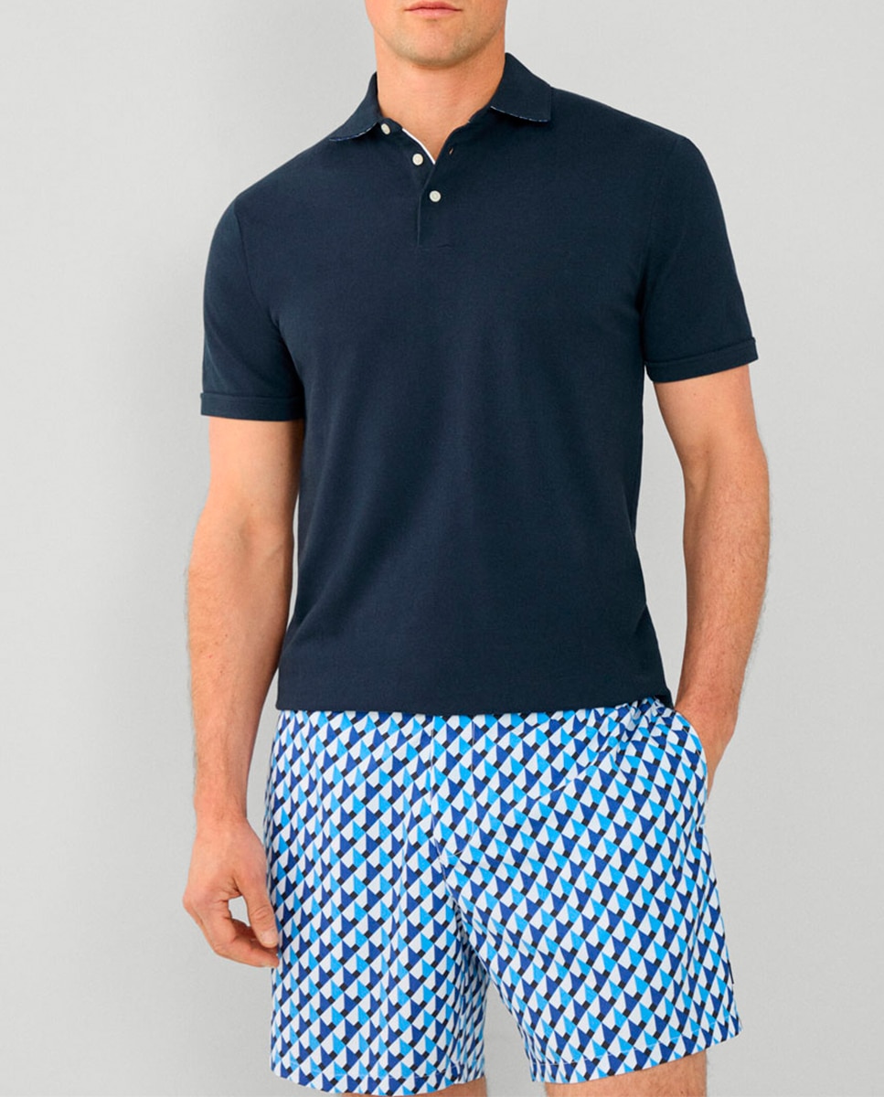 Imagen 0 de Bañador bermuda de hombre con estampado de cubos 3D