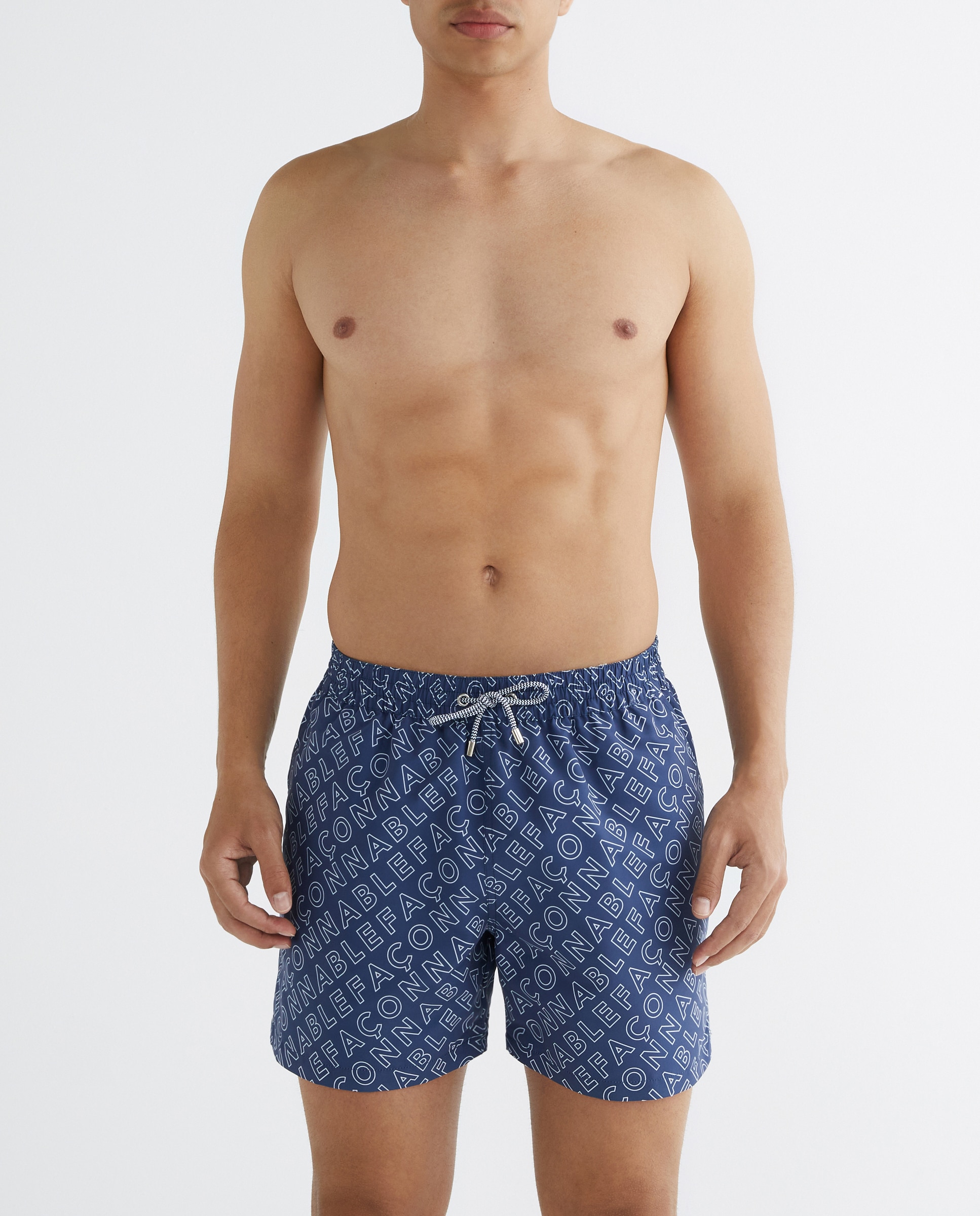 Imagen 0 de Bañador de hombre estampado multi logo azul