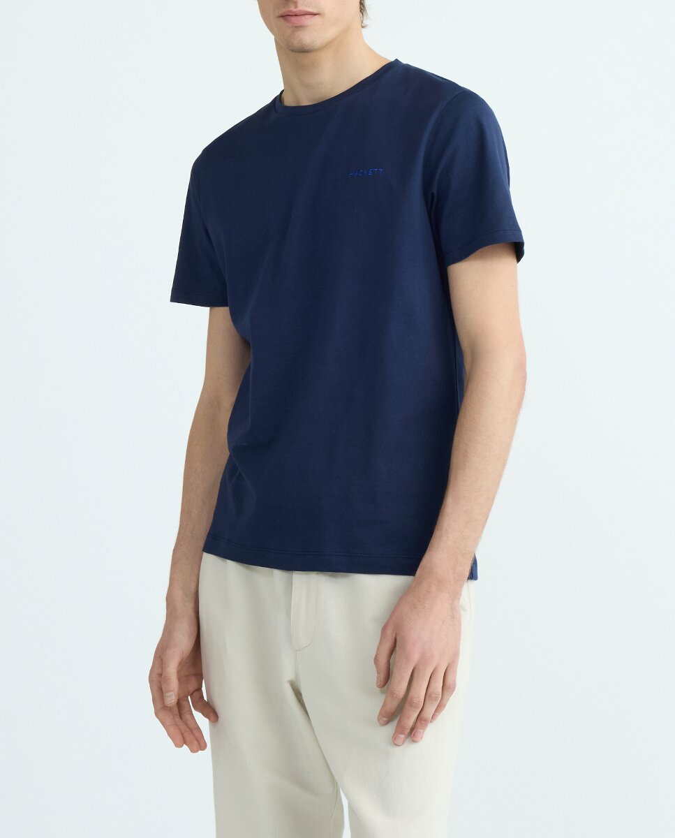 Imagen 0 de Camiseta de hombre de manga corta con cuello redondo y logo bordado