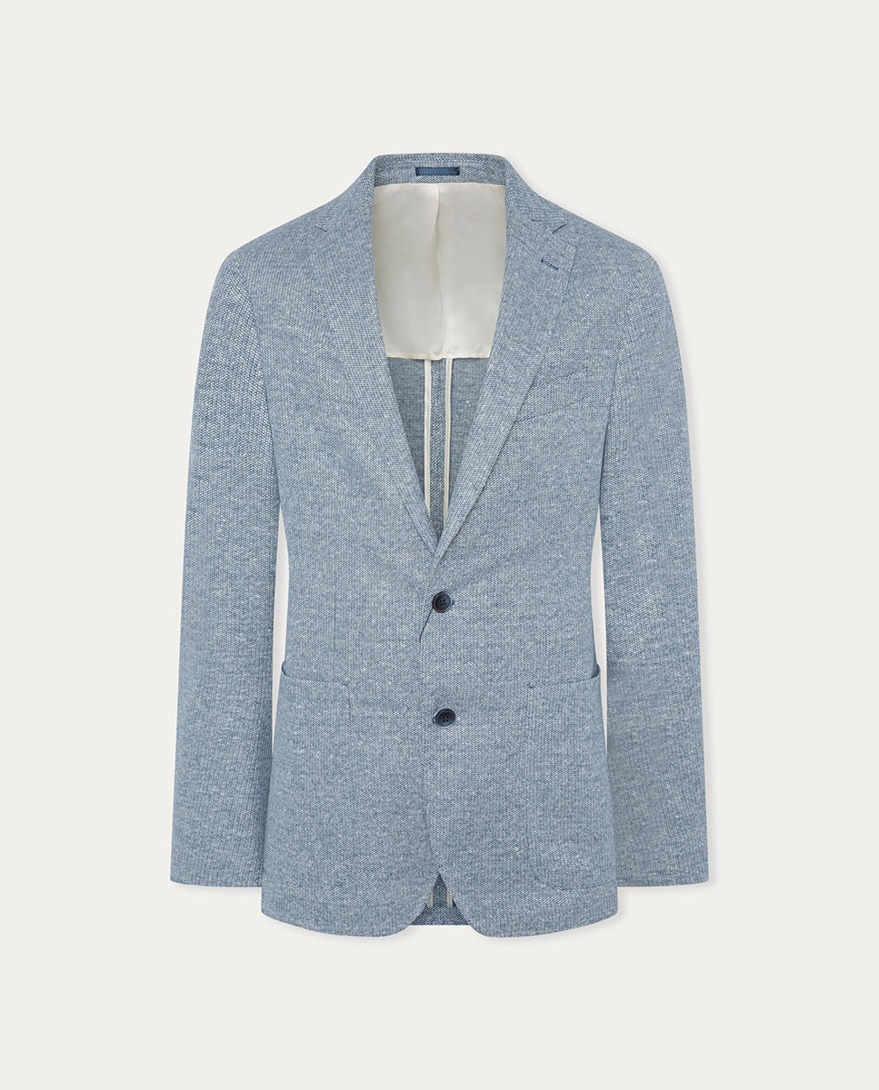 Imagen 0 de Americana de hombre classic fit en tejido de punto waffle