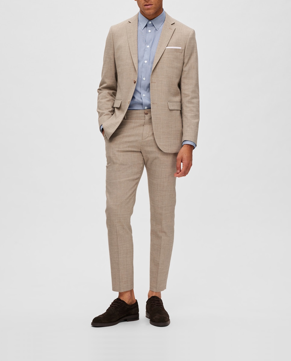 Imagen 0 de Pantalón de traje de hombre Slim Fit lino