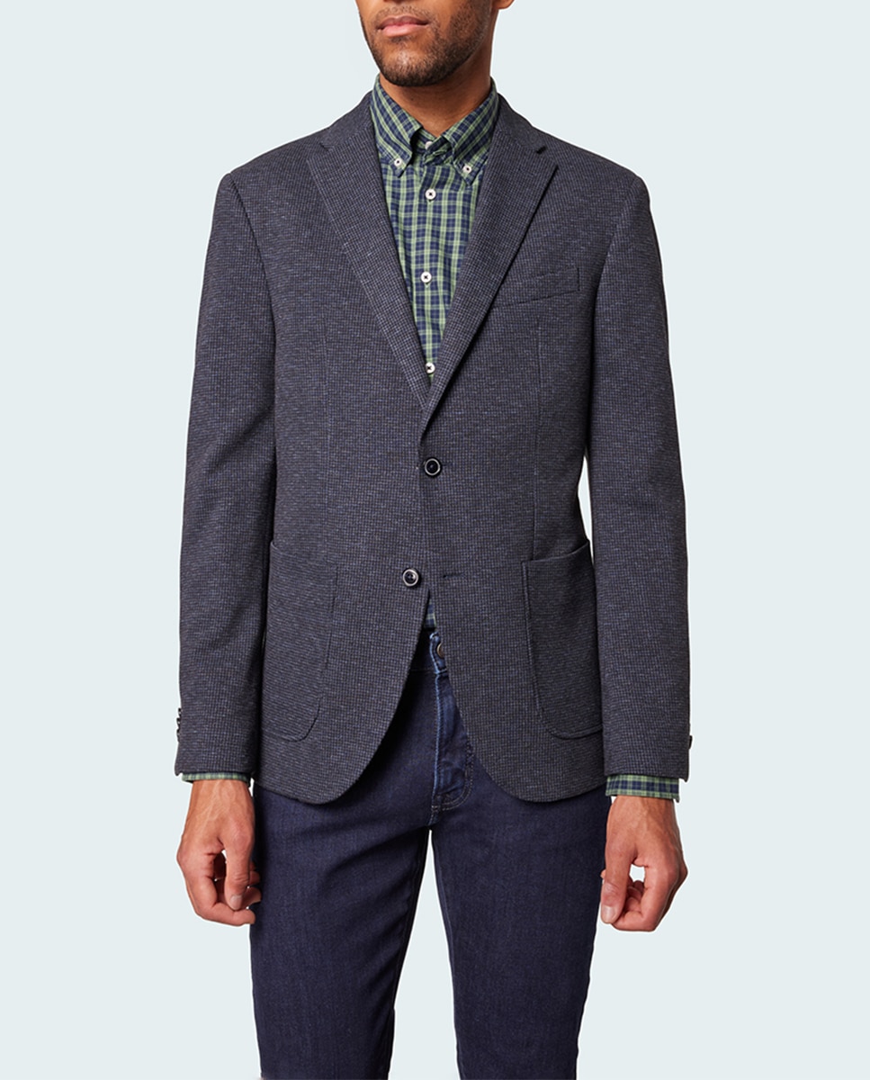 Imagen 0 de Chaqueta de hombre jersey en pata de gallo