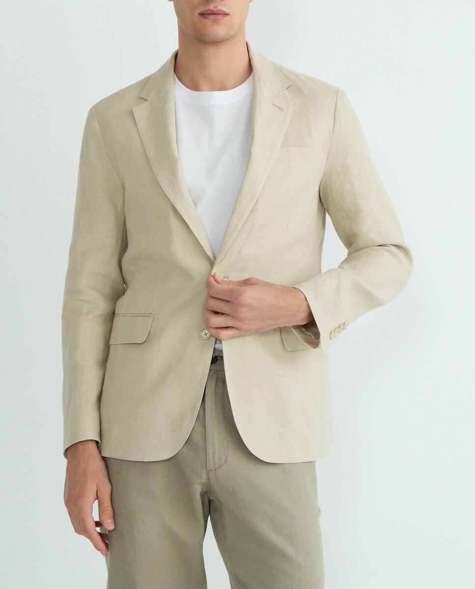 Imagen 0 de Chaqueta de traje de hombre de lino Regular fit