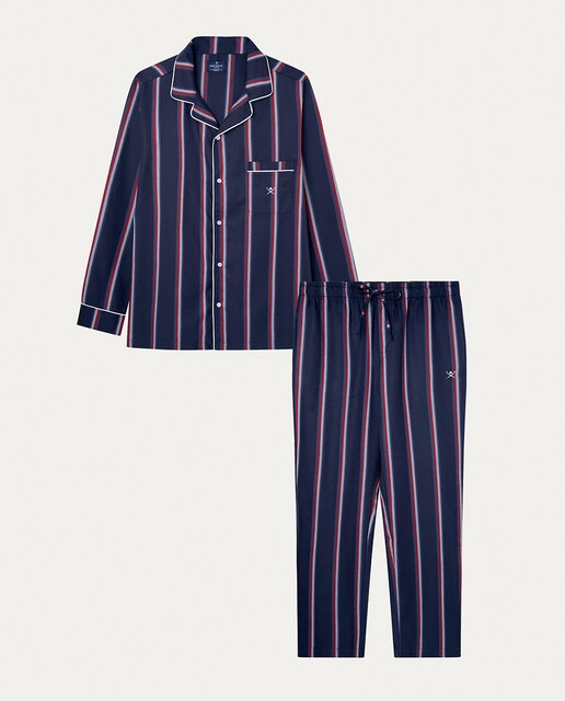 Imagen 0 de Pijama largo de hombre de tela de rayas
