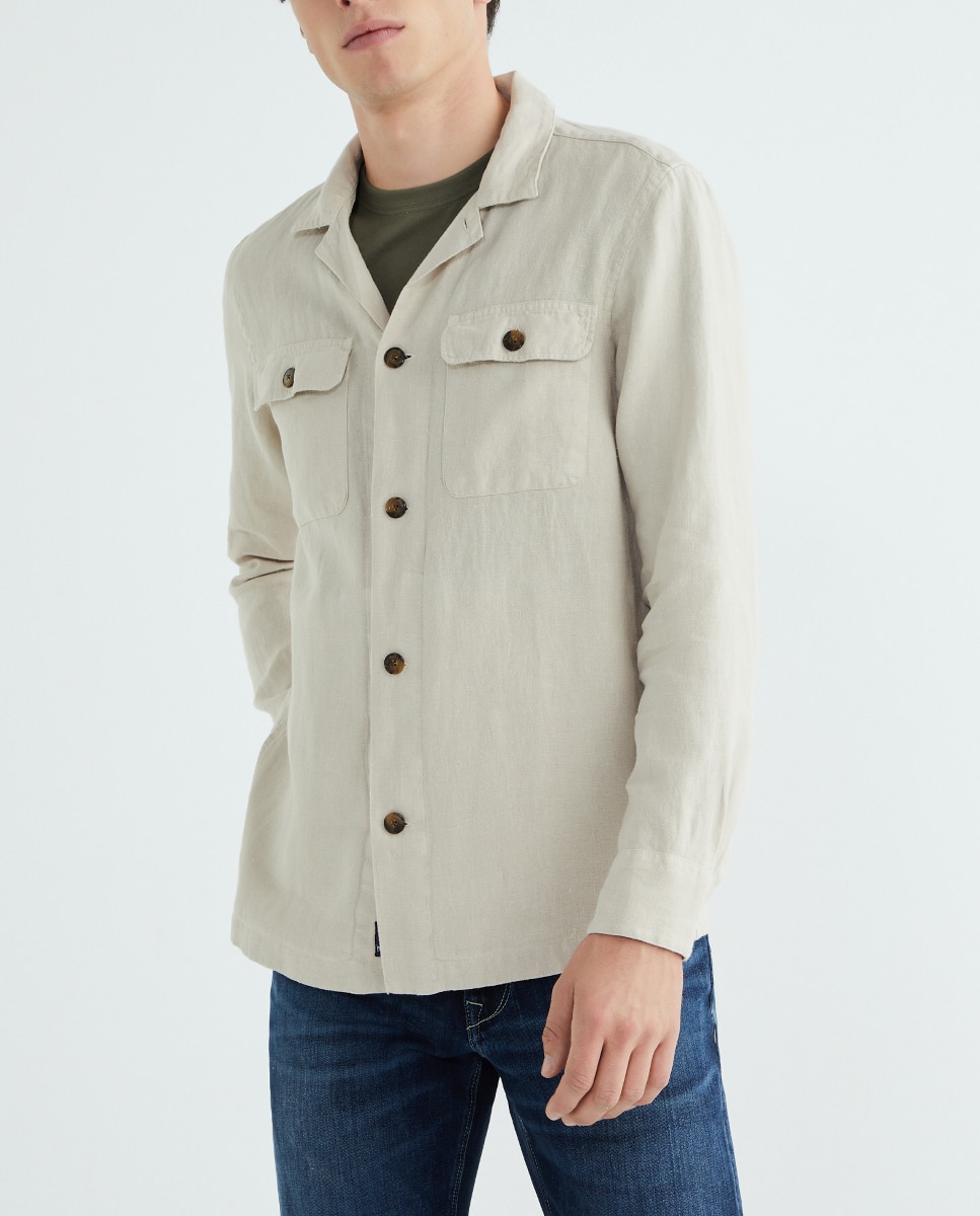 Imagen 0 de Sobrecamisa de hombre doble bolsillo pecho