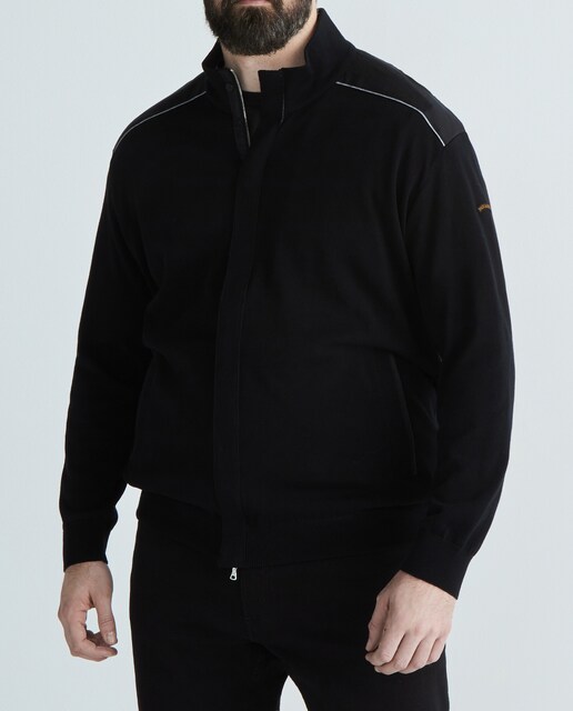 Imagen 0 de Cardigan de hombre cremallera hombros lino tallas grandes