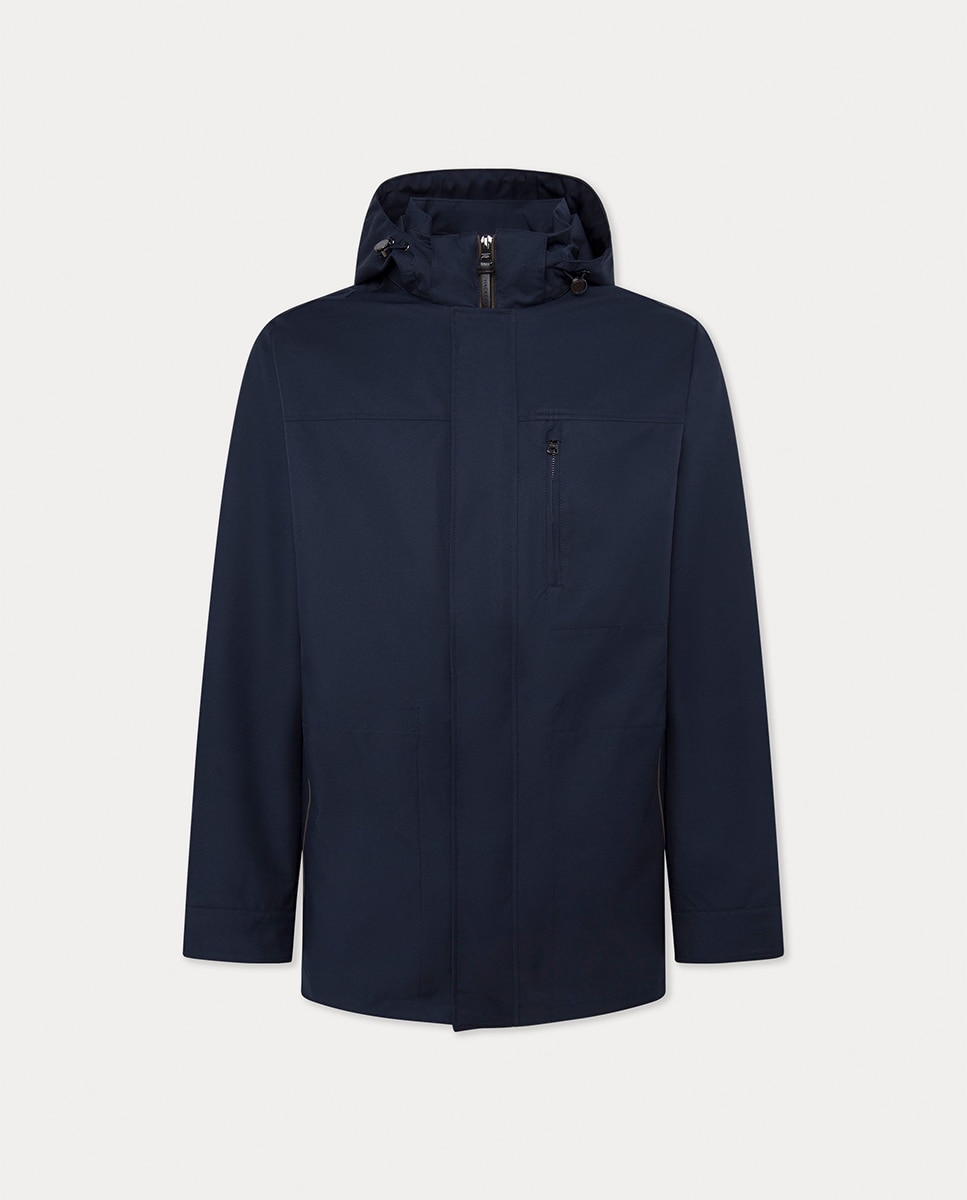Imagen 0 de Parka de hombre con capucha ajustable y tapeta oculta