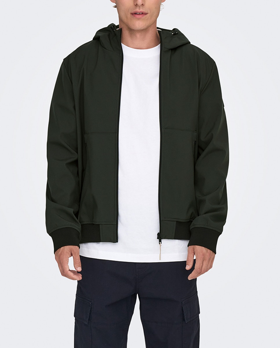 Imagen 0 de Chaqueta bomber de hombre con capucha