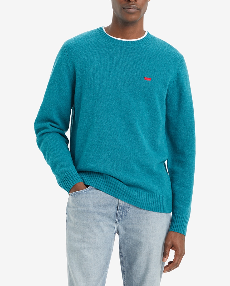Imagen 0 de Jersey de hombre de manga larga con cuello redondo liso