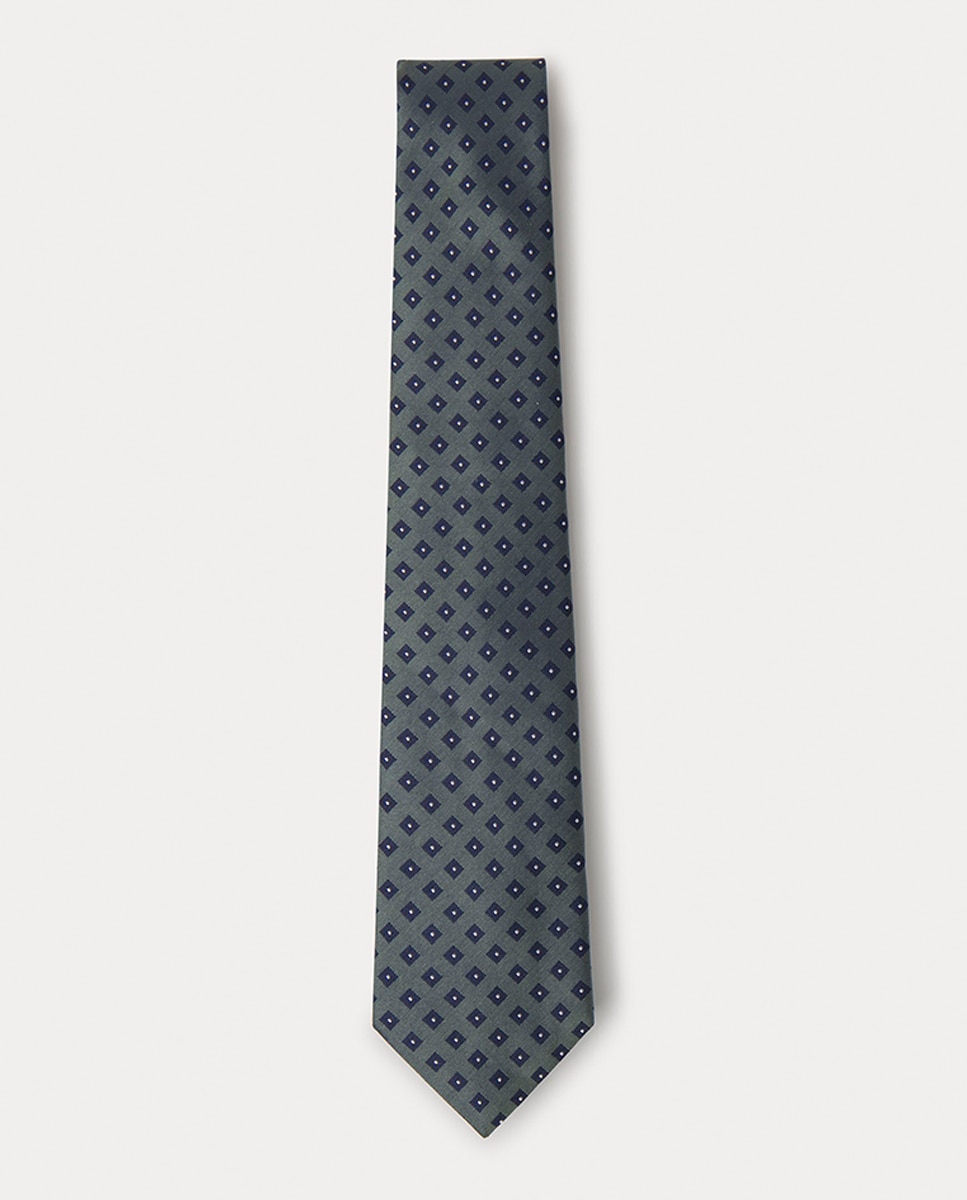 Imagen 0 de Corbata de hombre de seda con estampado geométrico
