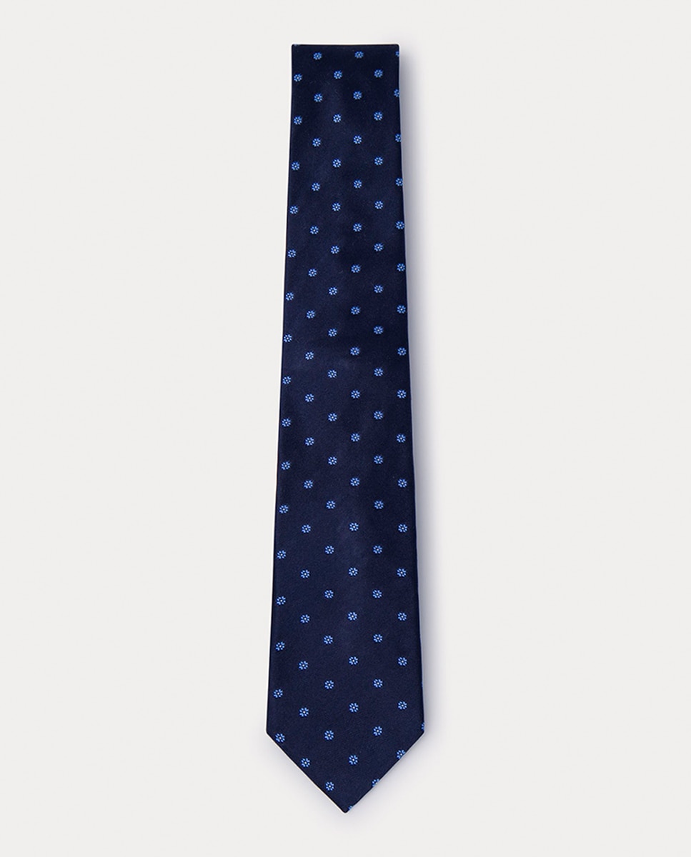 Imagen 0 de Corbata de hombre de seda con estampado de flores bicolor