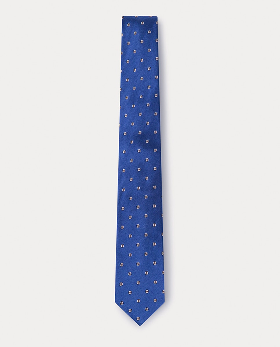 Imagen 0 de Corbata de hombre de seda con estampado de flores bicolor