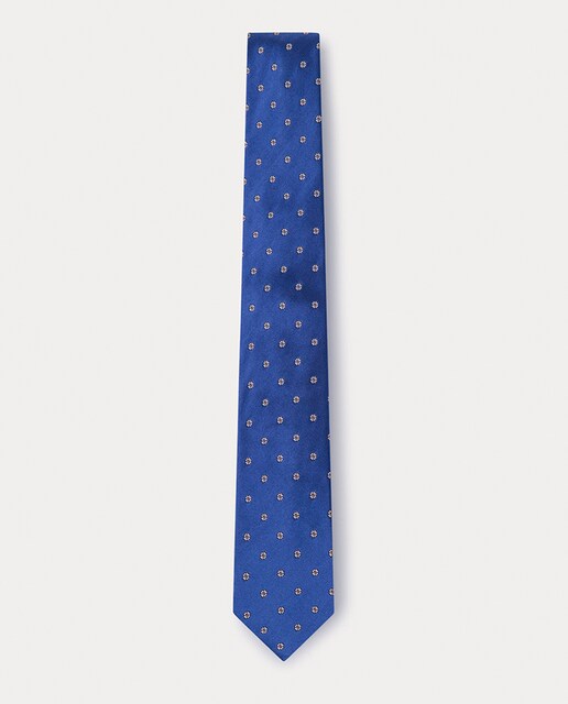 Imagen 0 de Corbata de hombre de seda con estampado de flores bicolor