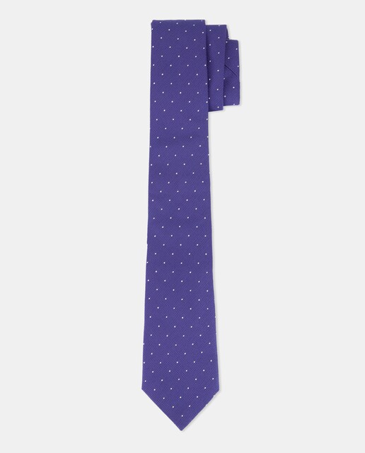 Imagen 0 de Corbata de hombre de seda con estampado de pequeños lunares