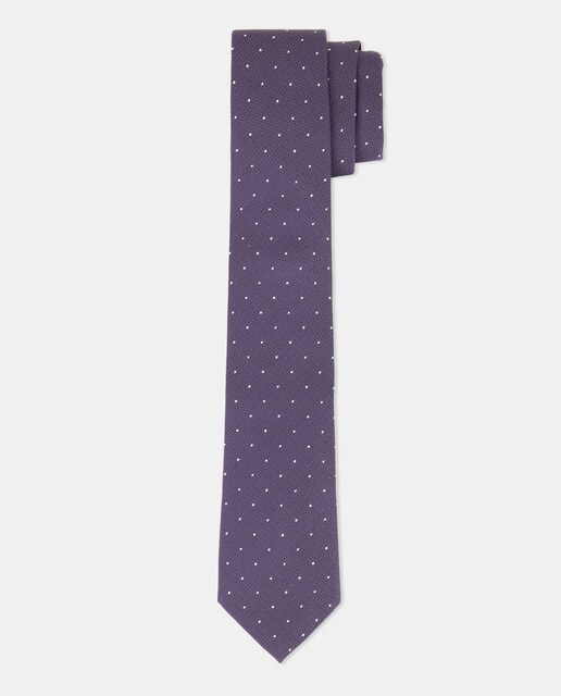 Imagen 0 de Corbata de hombre de seda con estampado de pequeños lunares