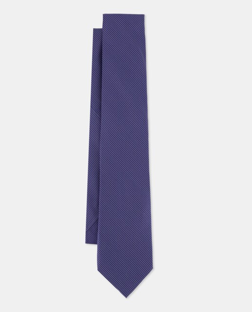 Imagen 0 de Corbata de seda con estampado a rayas en doble tono