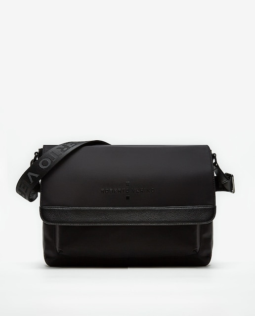 Imagen 0 de Bolso de hombre Messenger Charlie nailon y piel negro