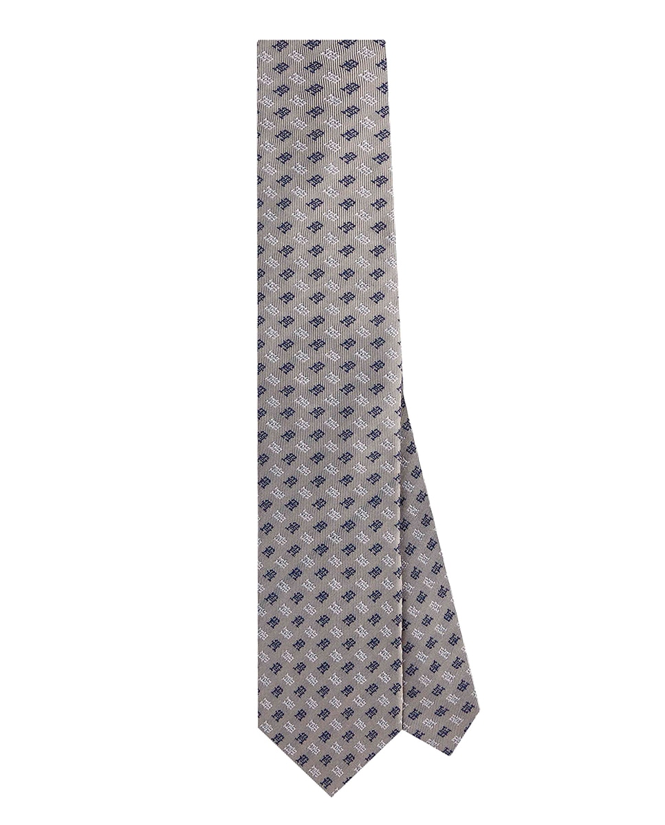 Imagen 0 de Corbata de hombre de seda con microestampado corporativo a contraste