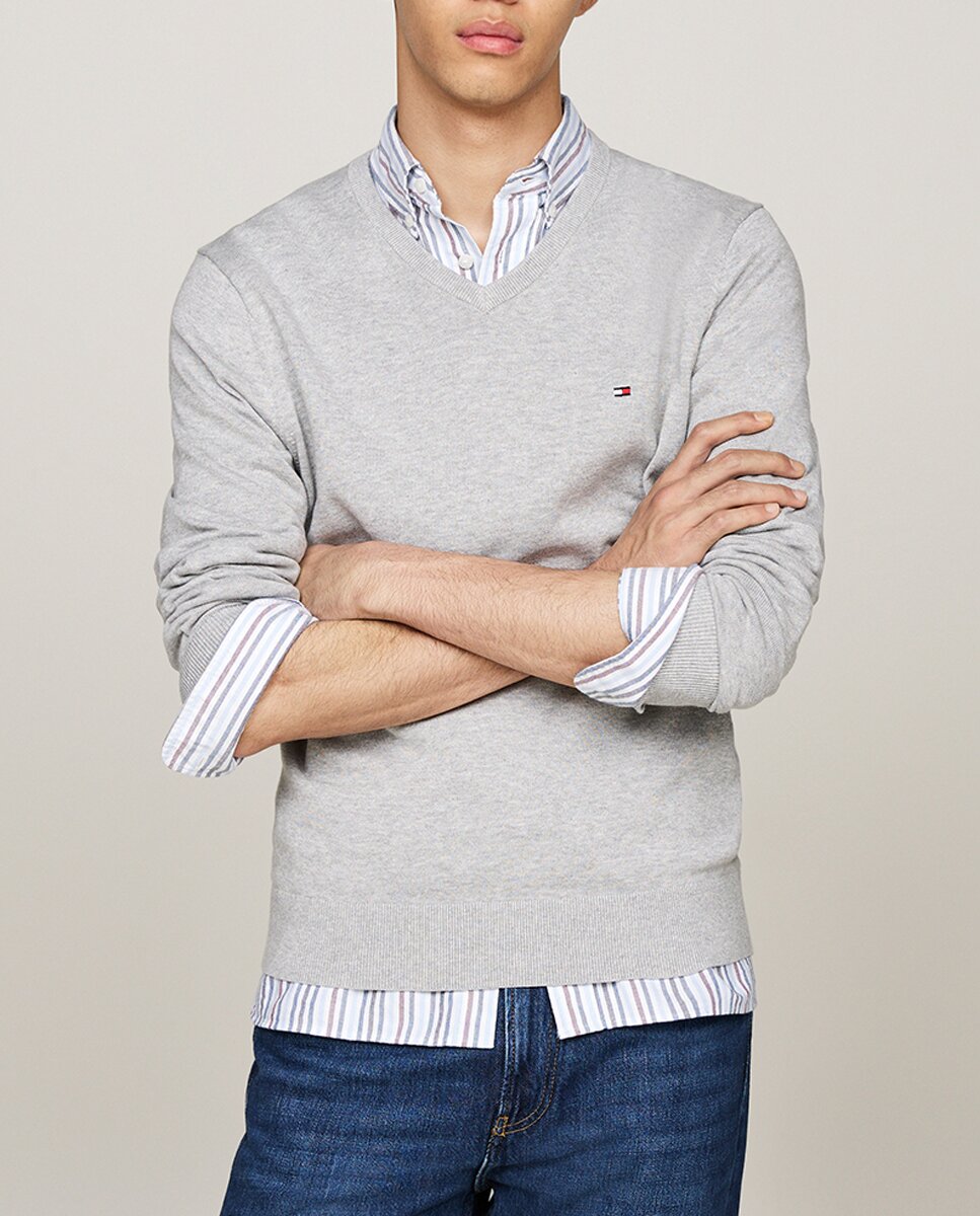 Imagen 0 de Jersey con cuello pico de hombre bandera bordada en el pecho