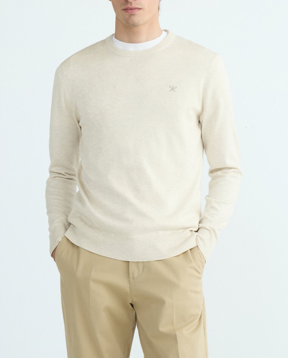 Imagen 0 de Jersey de hombre cuello redondo algodón seda