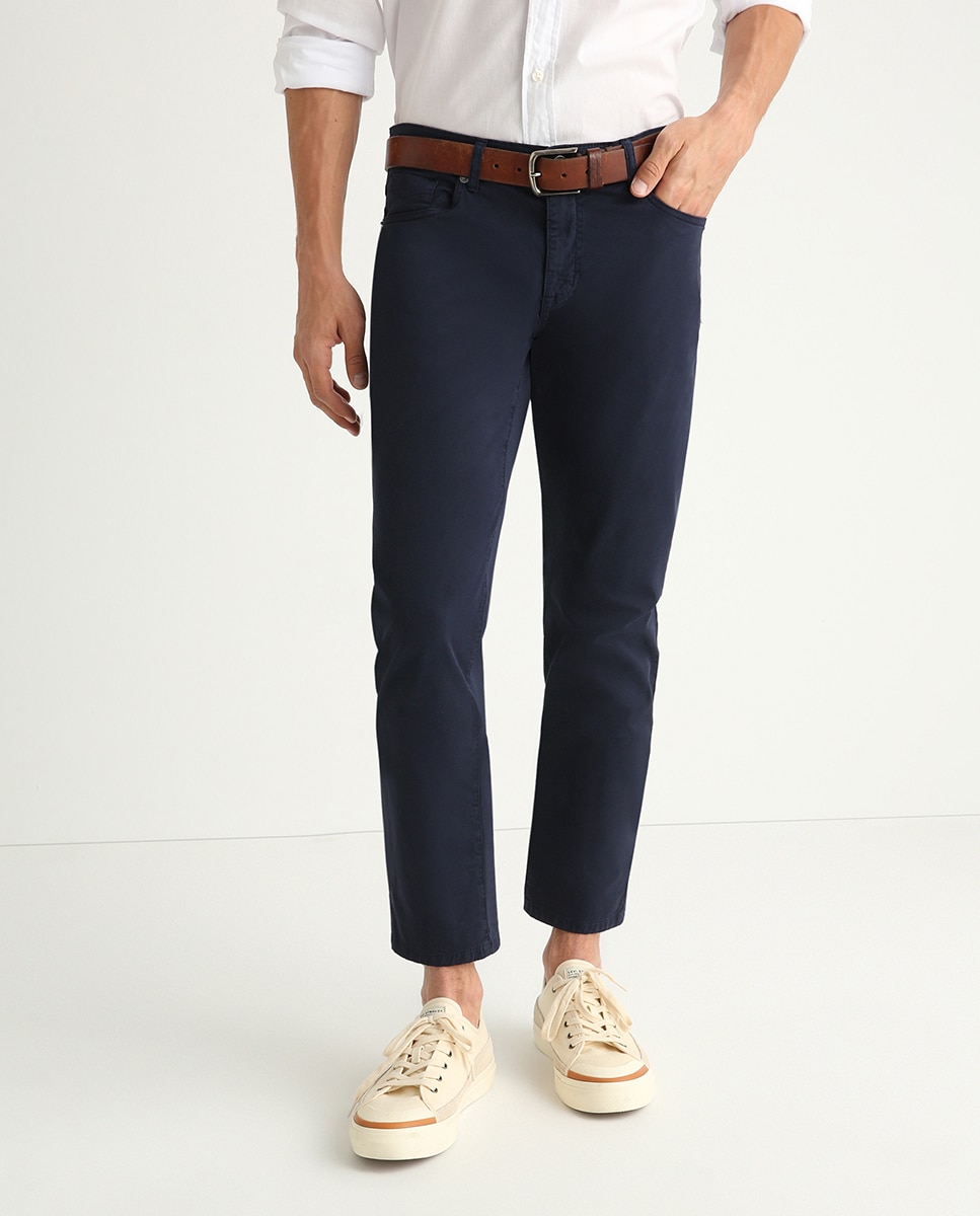 Imagen 0 de Pantalón de hombre cinco bolsillo slim azul marino