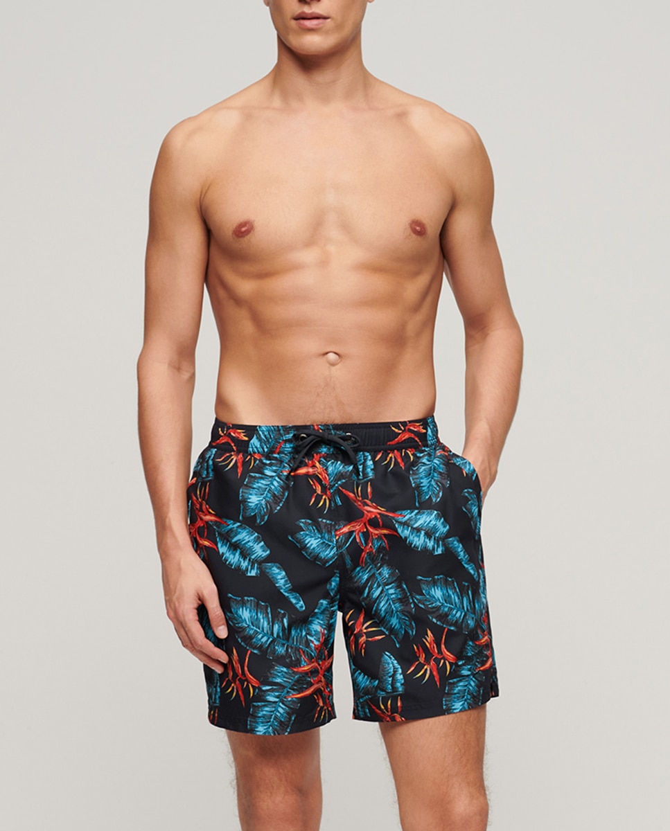 Imagen 0 de Bañador con estampado hawaiano 43,2 cm de hombre