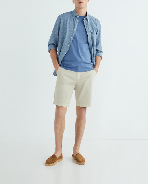 Imagen 0 de Bermuda de hombre lisa de algodón slim fit