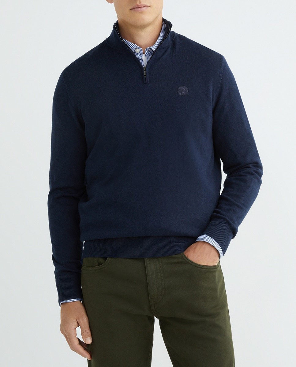 Imagen 0 de Jersey de hombre algodón orgánico cremallera media