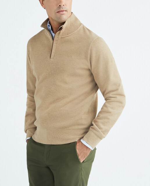 Imagen 0 de Jersey de hombre de algodón media cremallera