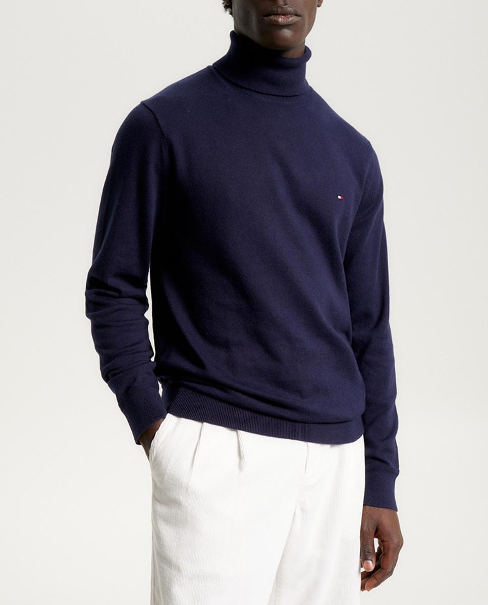 Imagen 0 de Jersey de cuello alto con logo bordado en el pecho de hombre