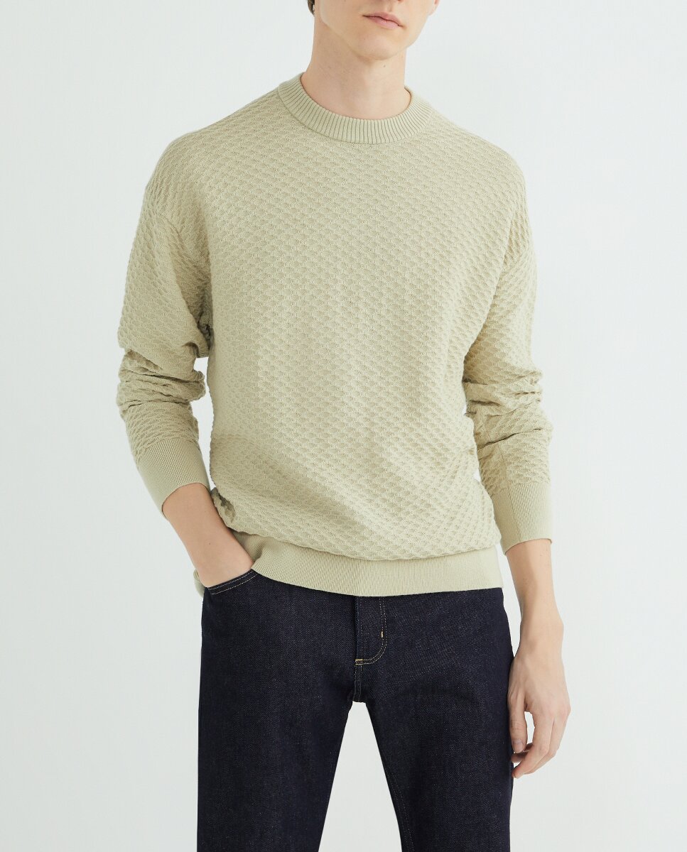 Imagen 0 de Jersey de algodón texturizado de hombre