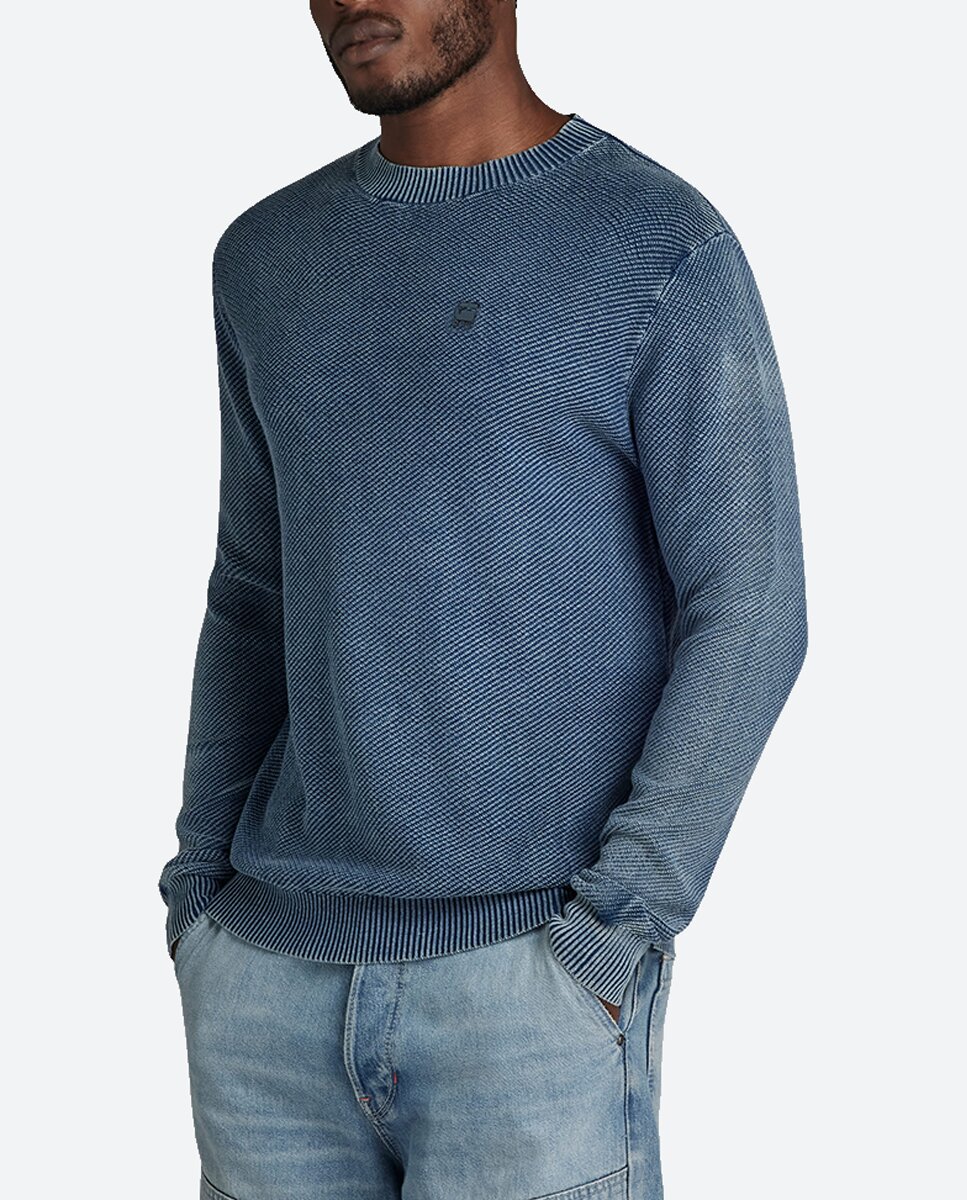 Imagen 0 de Jersey Indigo Moss Knitted de hombre de corte recto