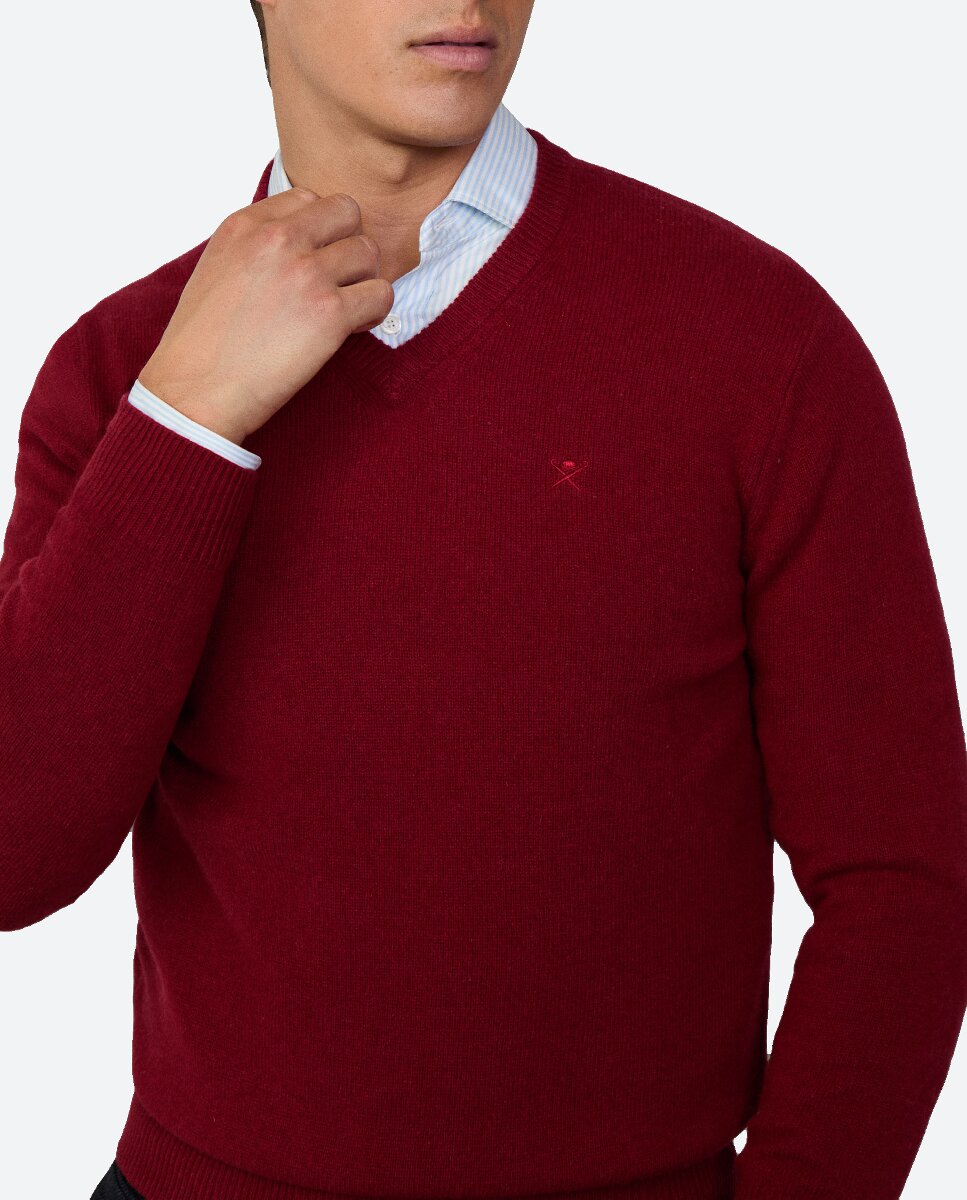 Imagen 0 de Jersey de hombre cuello pico con logo bordado
